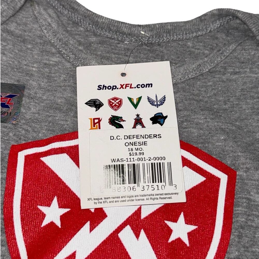 NWT! XFL DC Defenders Baby Bodysuit - Size 18 Months - Picture 5 of 5